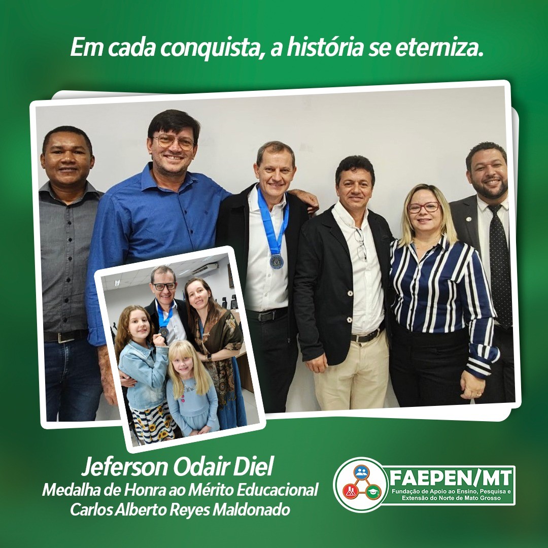 Jeferson Diel, diretor da Fundação FAEPEN, recebe Medalha de Honra ao Mérito Educacional